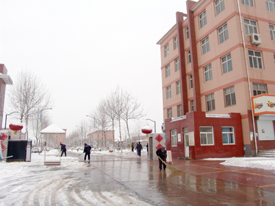 新学期全院教职工清扫校园积雪