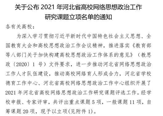 喜报:我校网络思政工作研究课题成功立项!