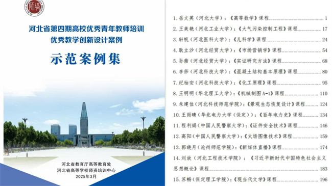 喜报丨保定理工学院教师苏畅创新教学案例入选河北省高校优秀青年教师培训示范案例集